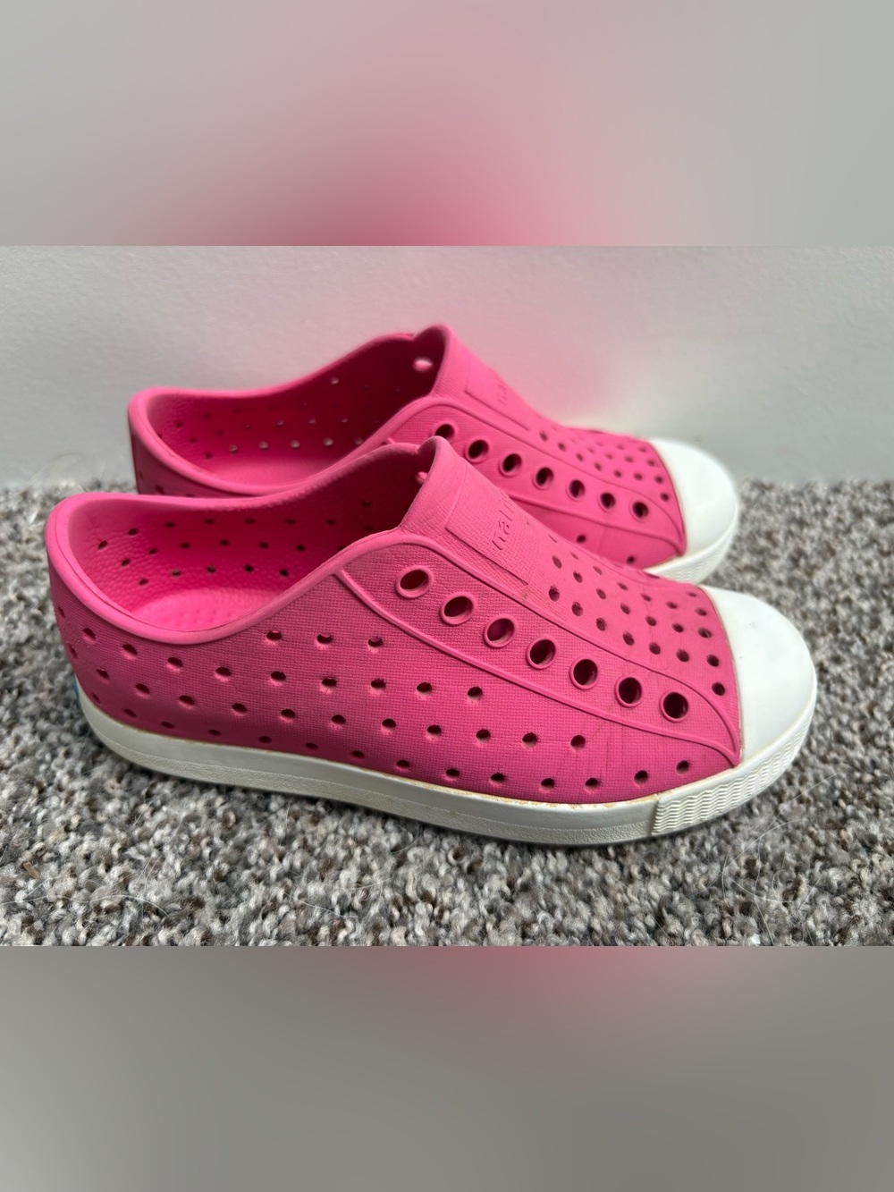 Native Waterproof Bright Pink Slip-On Perforated Sneakers Size 11c